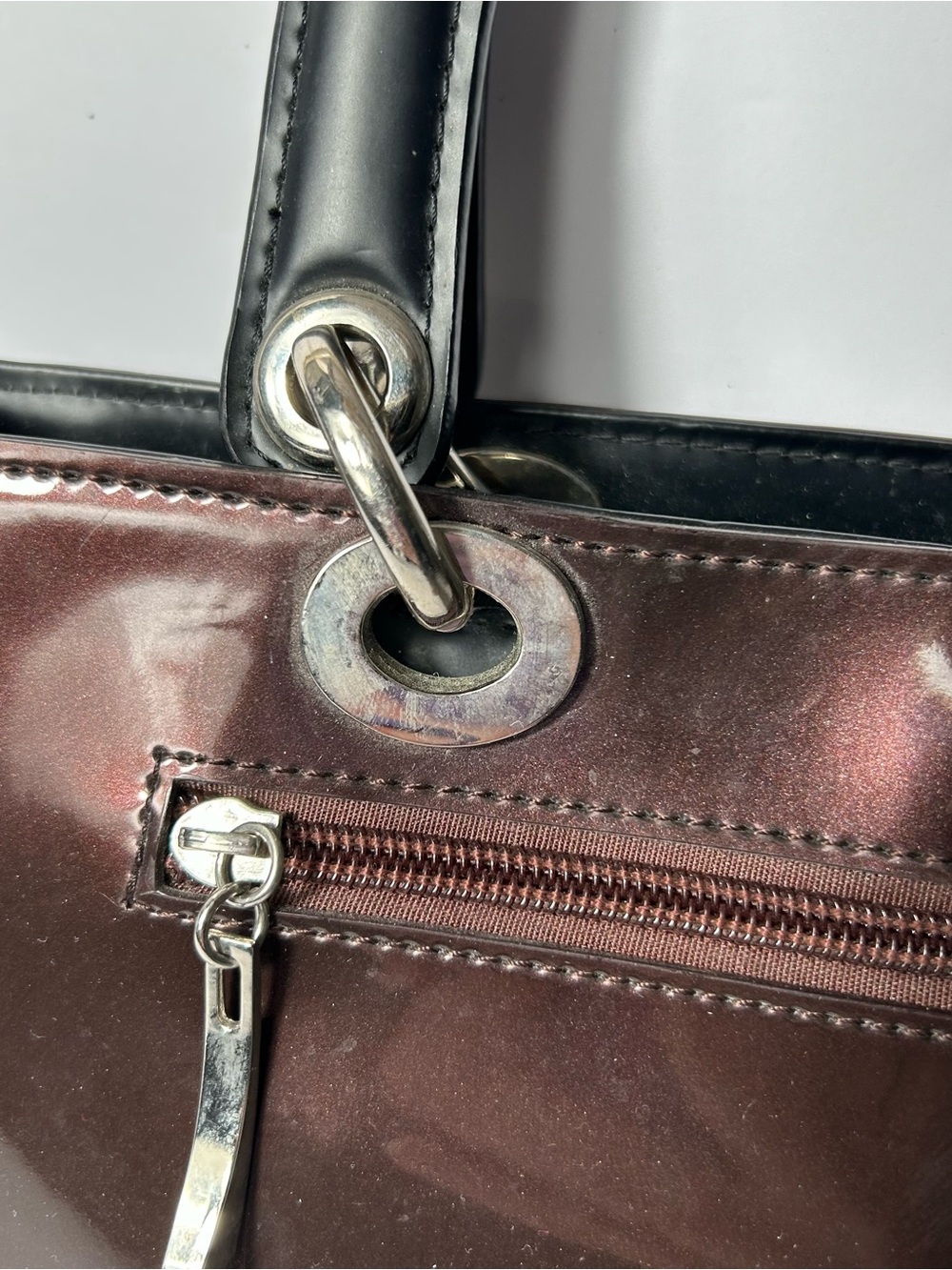 Beijo Purse Faux Patent Leather Satchel Handbag Double Handles Card Money Holder - Picture 5 of 16